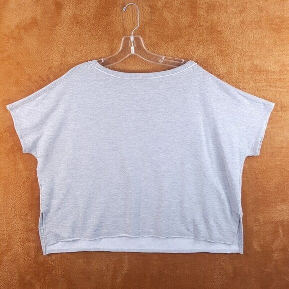 ATHLETA Womens Sweatshirt Medium Gray Pullover Unwind Crop Side Slit Oversized - Picture 8 of 9